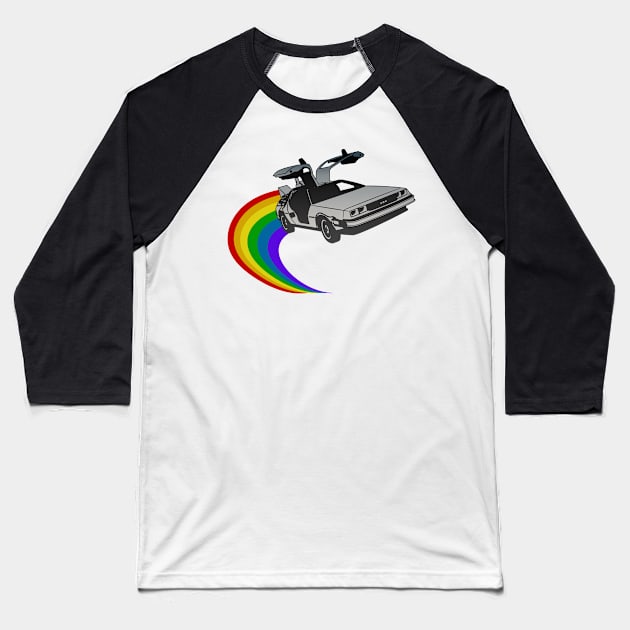 DeLorean Time Machine Baseball T-Shirt by StudioPM71